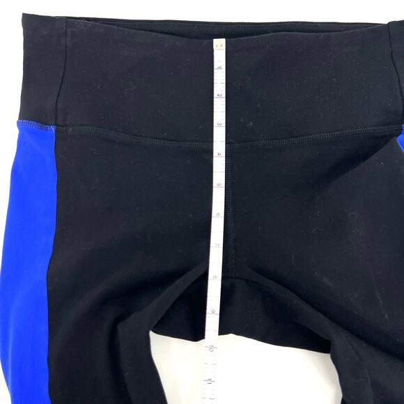 ALO Womens Color Block Leggings Black and Blue Size M 25" Inseam - Picture 3 of 7